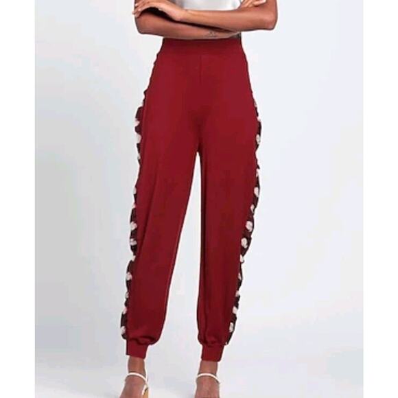 Stella McCartney Wool Harem Cut Joggers Citrus Fruit Appliqués Sz US S IT 40 (V4 - Picture 2 of 10